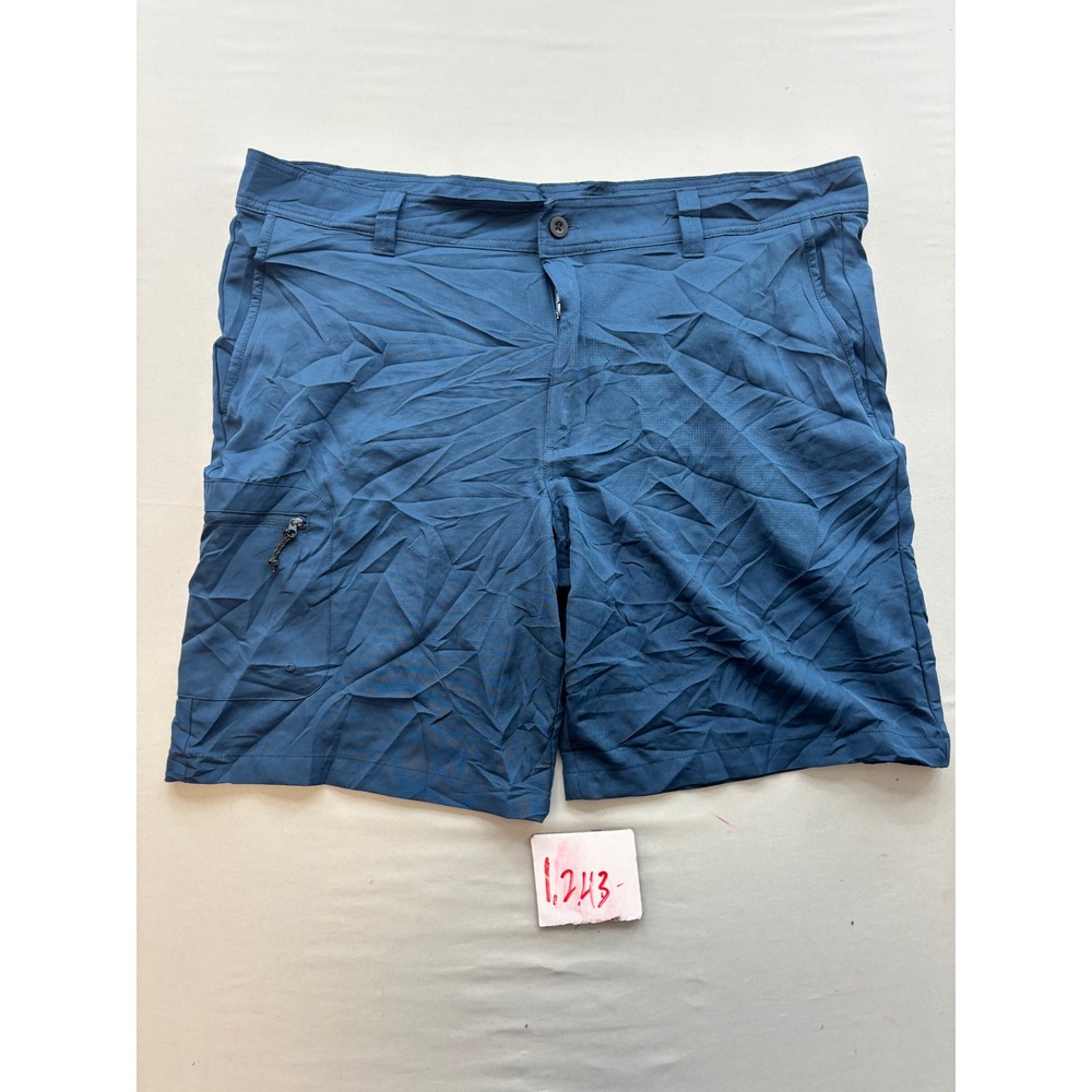 Magellan Outdoors Fish Gear Mens Blue Water Repellent Fishing Cargo Shorts 40